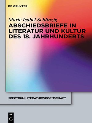 cover image of Abschiedsbriefe in Literatur und Kultur des 18. Jahrhunderts